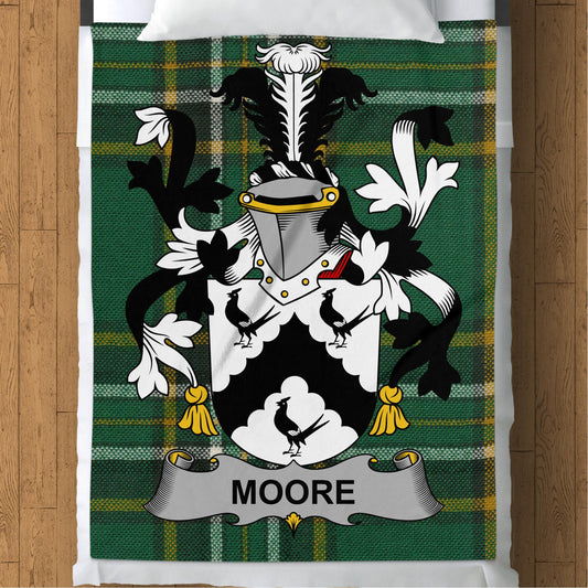 Moore Surname Irish Tartan Throw Blanket - Living Stone Gifts