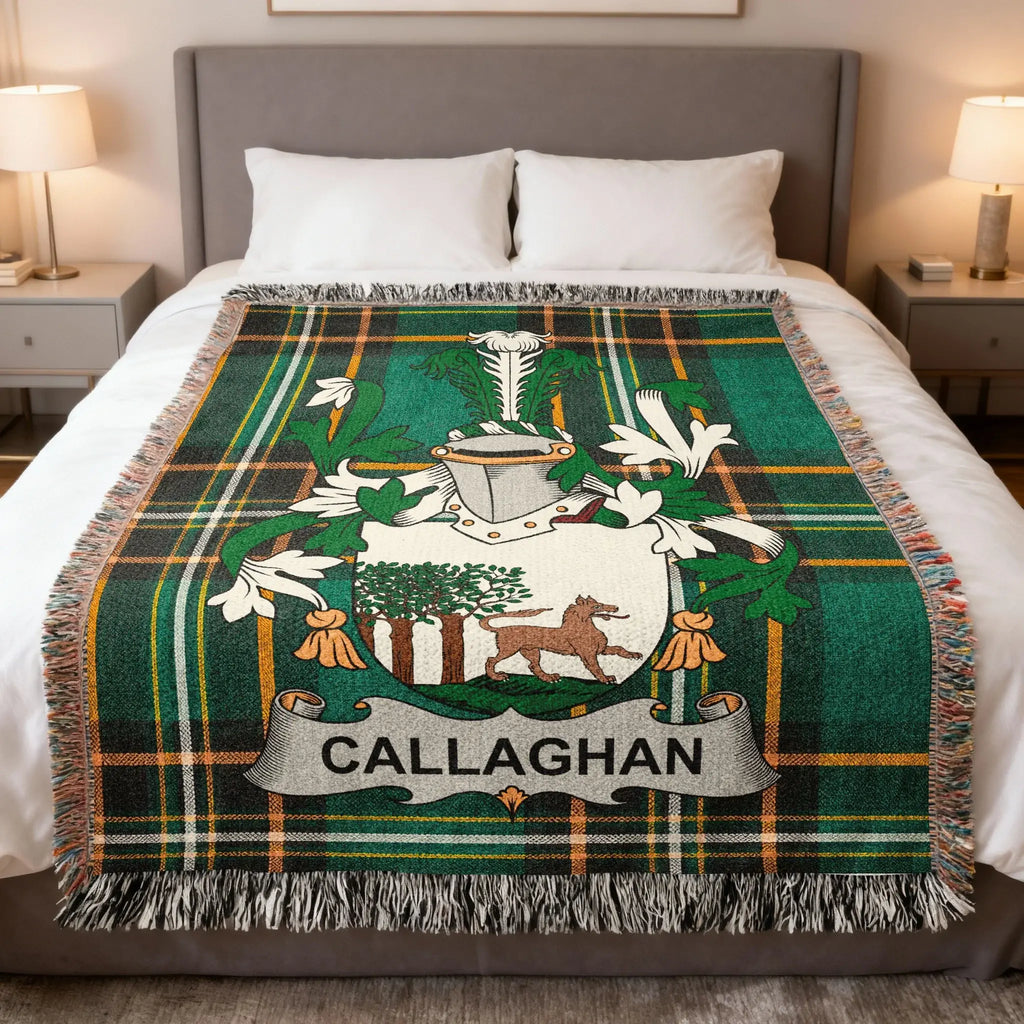 Callaghan Family Crest Green Plaid Blanket product type