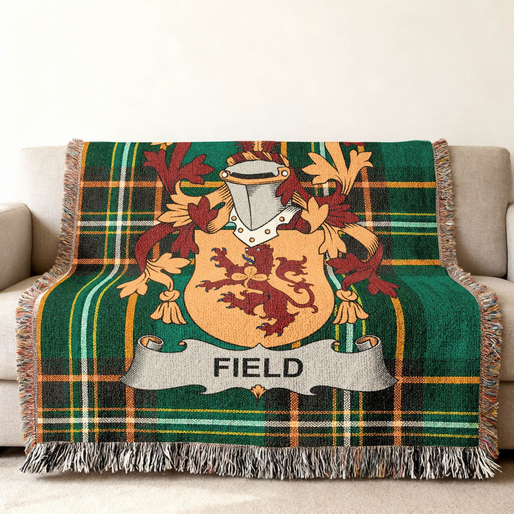 FIELD Crest Green Plaid Fringe Throw product type