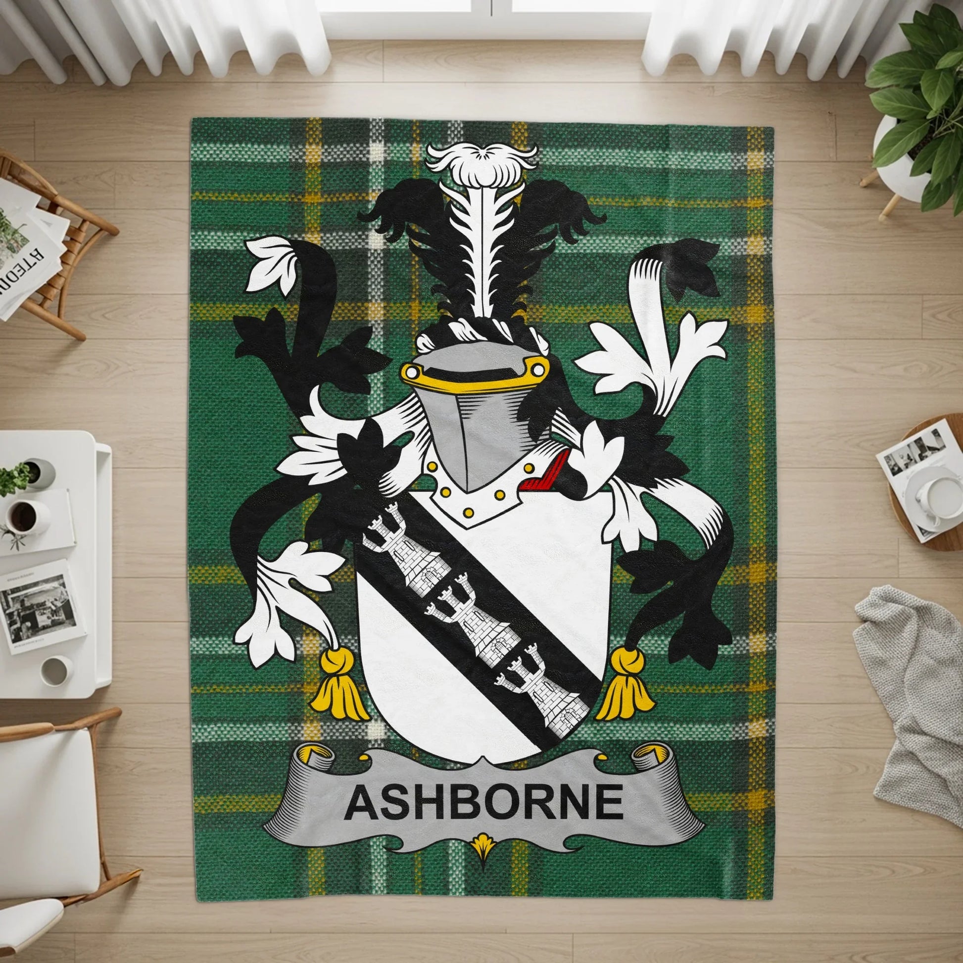 Ashborne Family Crest Plaid Green Pattern Rug product