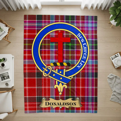 Donaldson Tartan Emblem Red Plaid Design Rug product