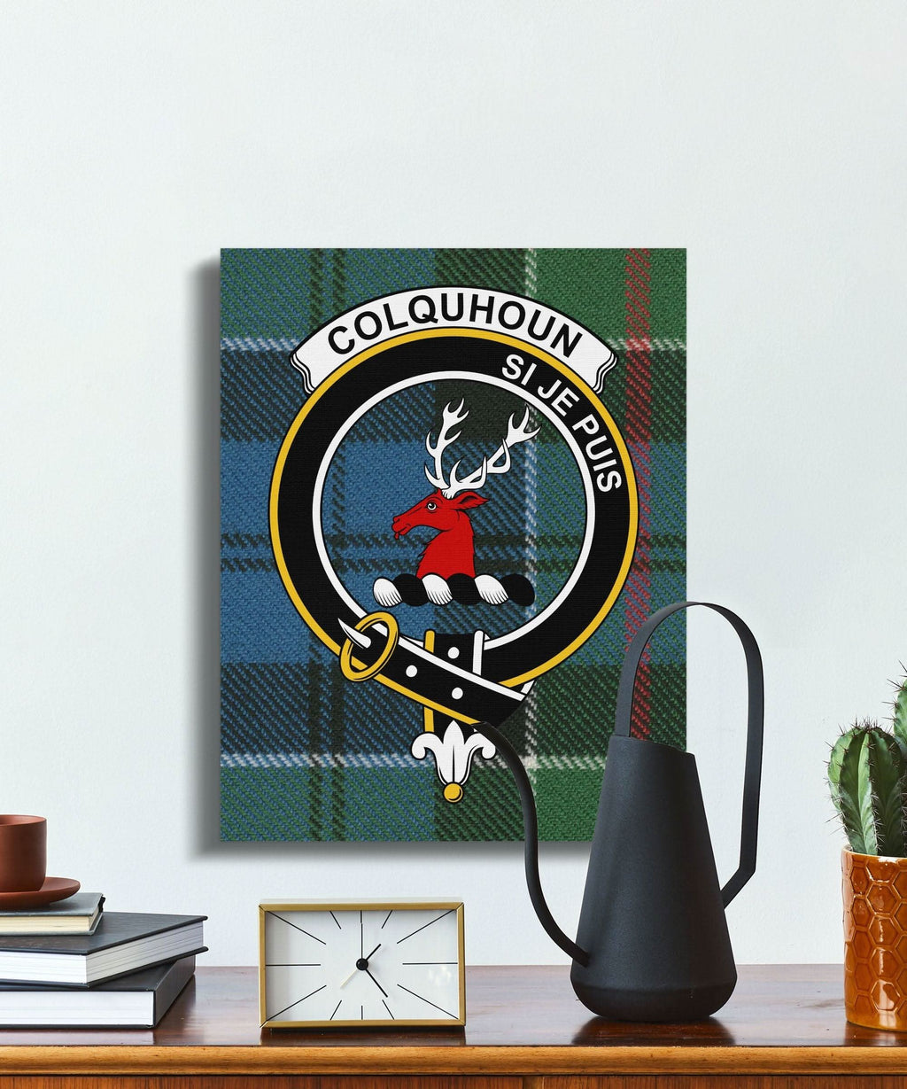 Colquhoun Scottish Tartan Clan Crest Canvas - Celtic Ancestry Gifts