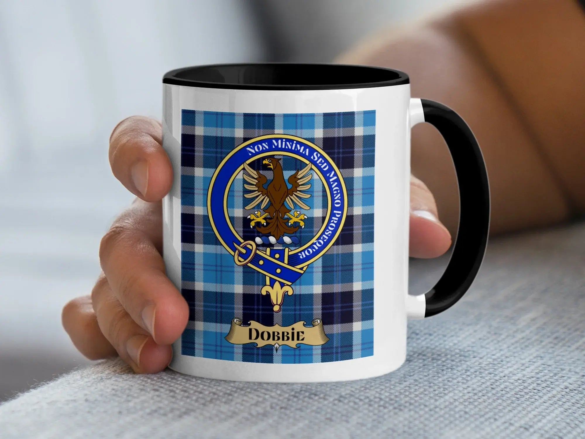 Scottish Clan Crest Badge Plaid Design Dobbie Mug