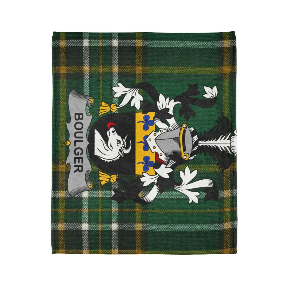 Boulger Coat of Arms Green Plaid Blanket product