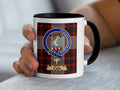 Cox tartan mug with a coloured accent handle and interior