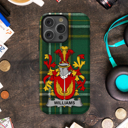 Williams Family Crest Historical Emblem Cell phone cover - Celtic Ancestry Gifts