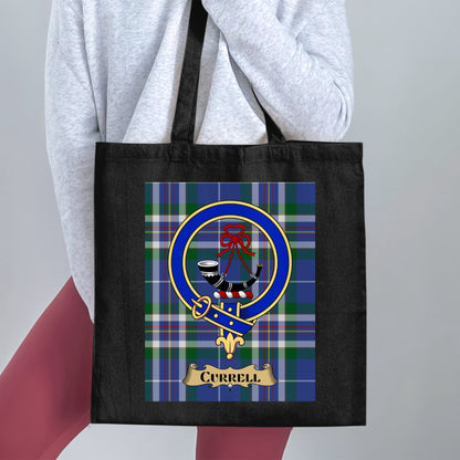 Currell Clan Crest Scottish Tartan Tote Bag - Living Stone Gifts