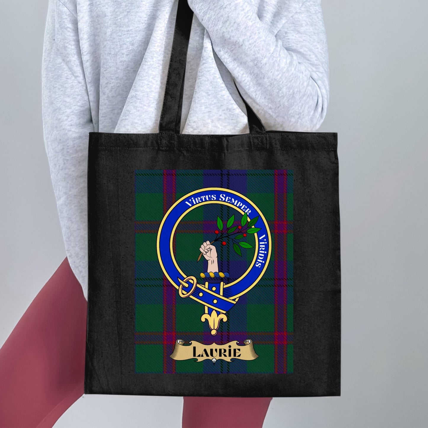 Clan Laurie Scottish Crest Tartan Tote Bag - Living Stone Gifts