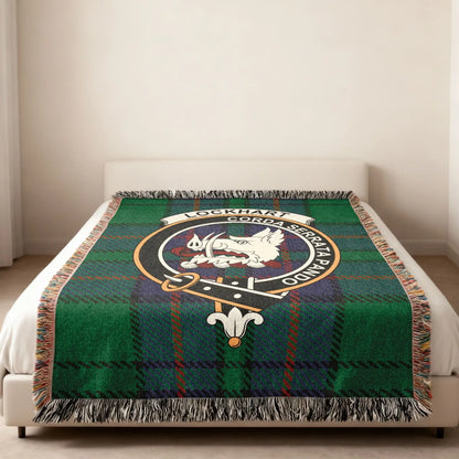 Lockhart Clan Tartan Blanket with Crest Bedding Item