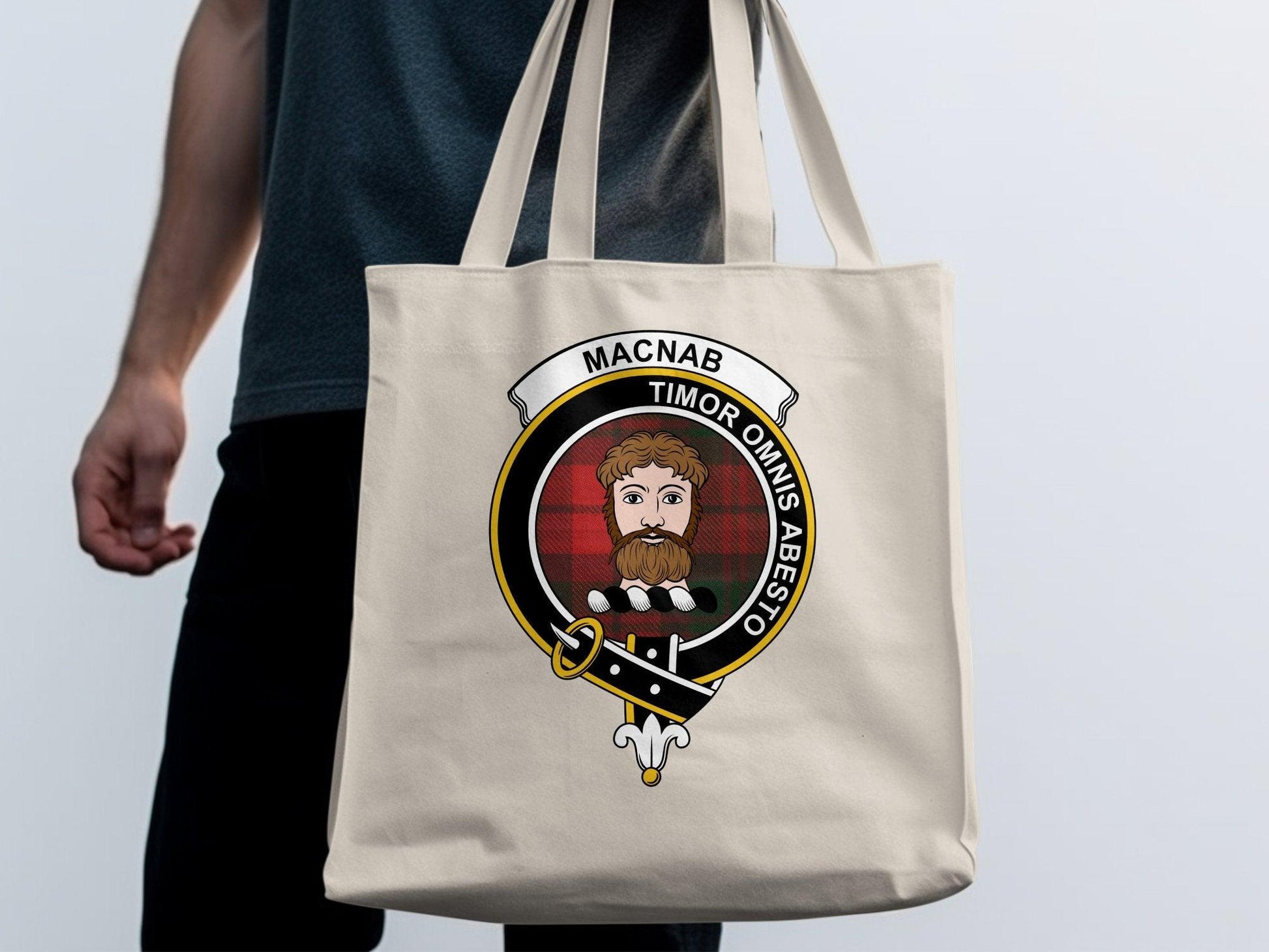 MacNab Timor Omnis Abesto Clan Crest Tote Bags - Celtic Ancestry Gifts