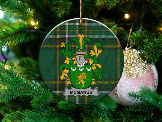 McManus Family Crest Tartan Pattern Ornament product type