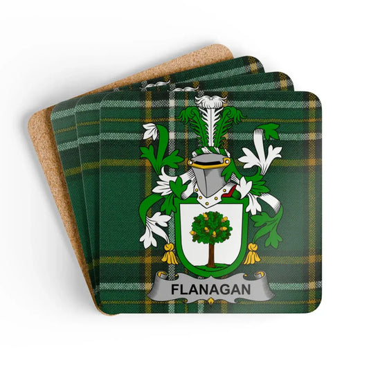 Flanagan Family Crest Tartan Style Coasters product type