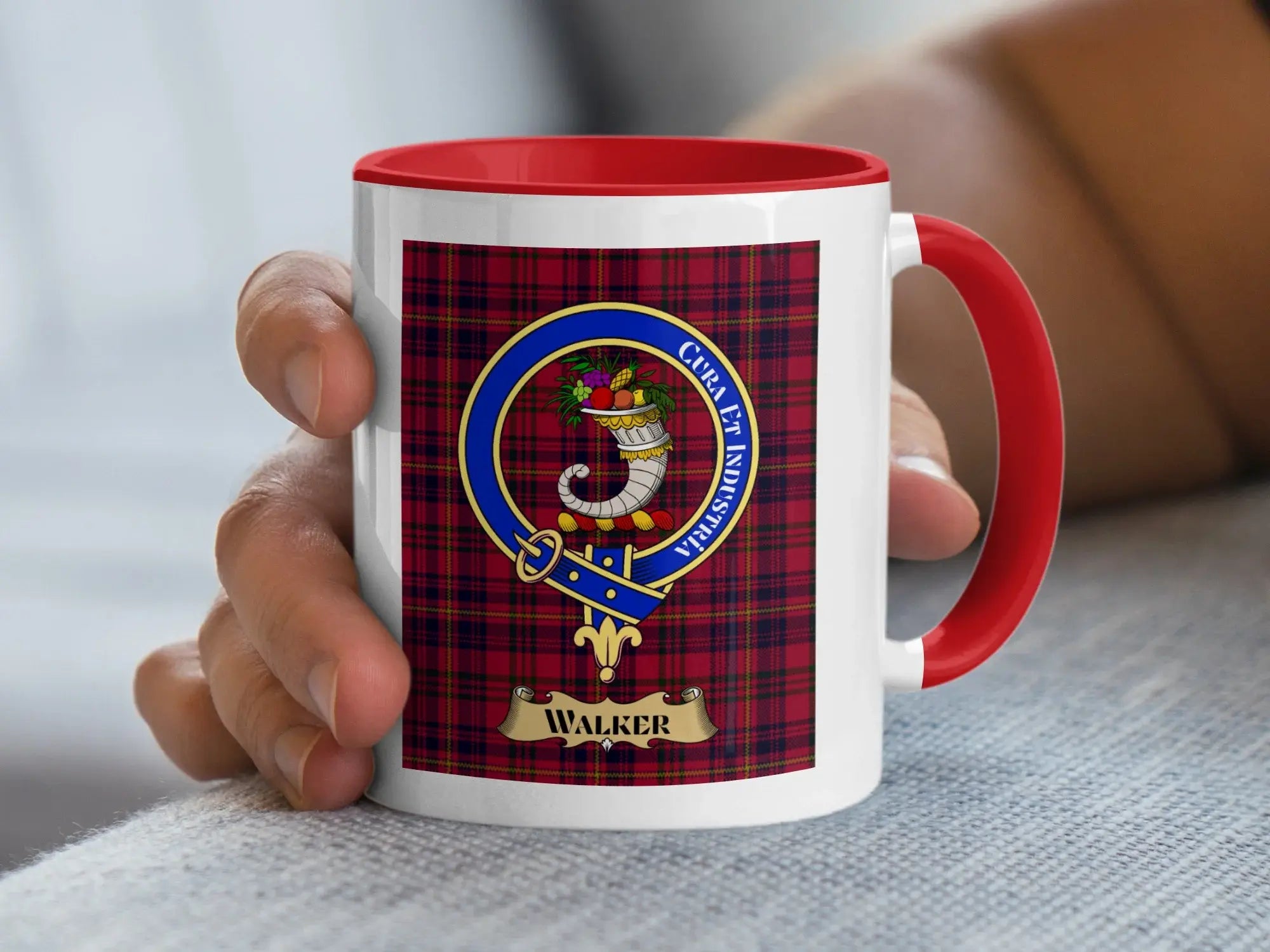 Walker family crest ceramic mug for everyday coffee and tea
