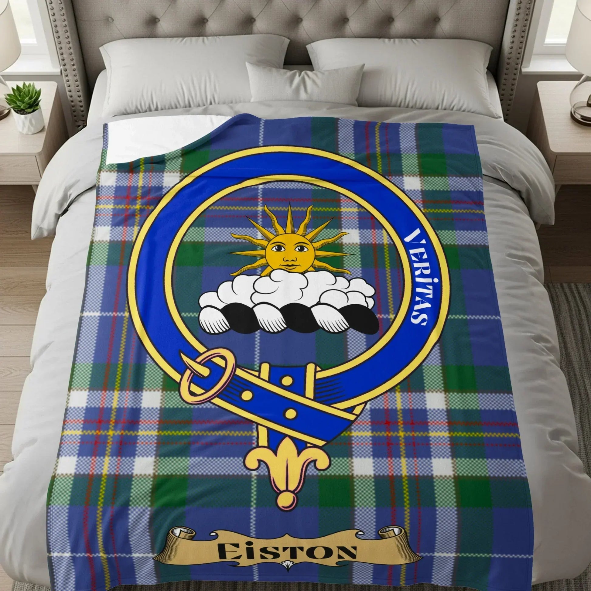 Veritas Sun Crest Tartan Pattern Fleece Blanket product