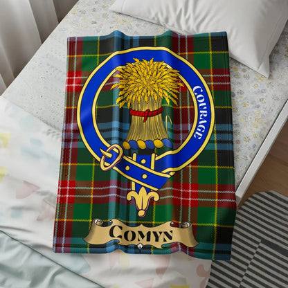 Courage Comyn Family Crest Tartan Blanket product