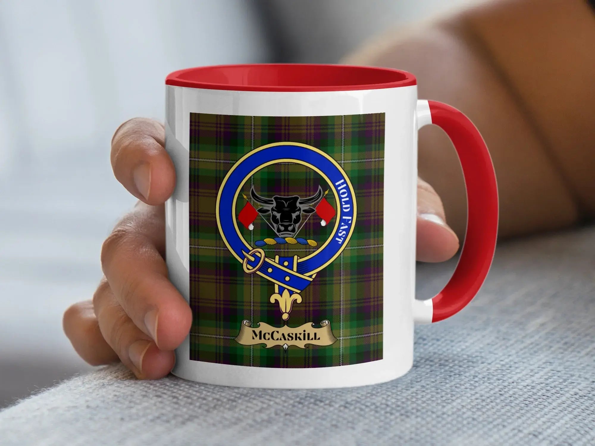 McCaskill family crest ceramic mug for everyday coffee and tea