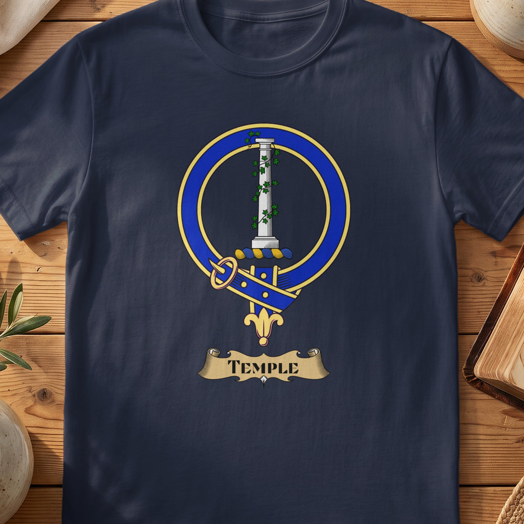 Temple Scottish clan crest T-shirt in Navy