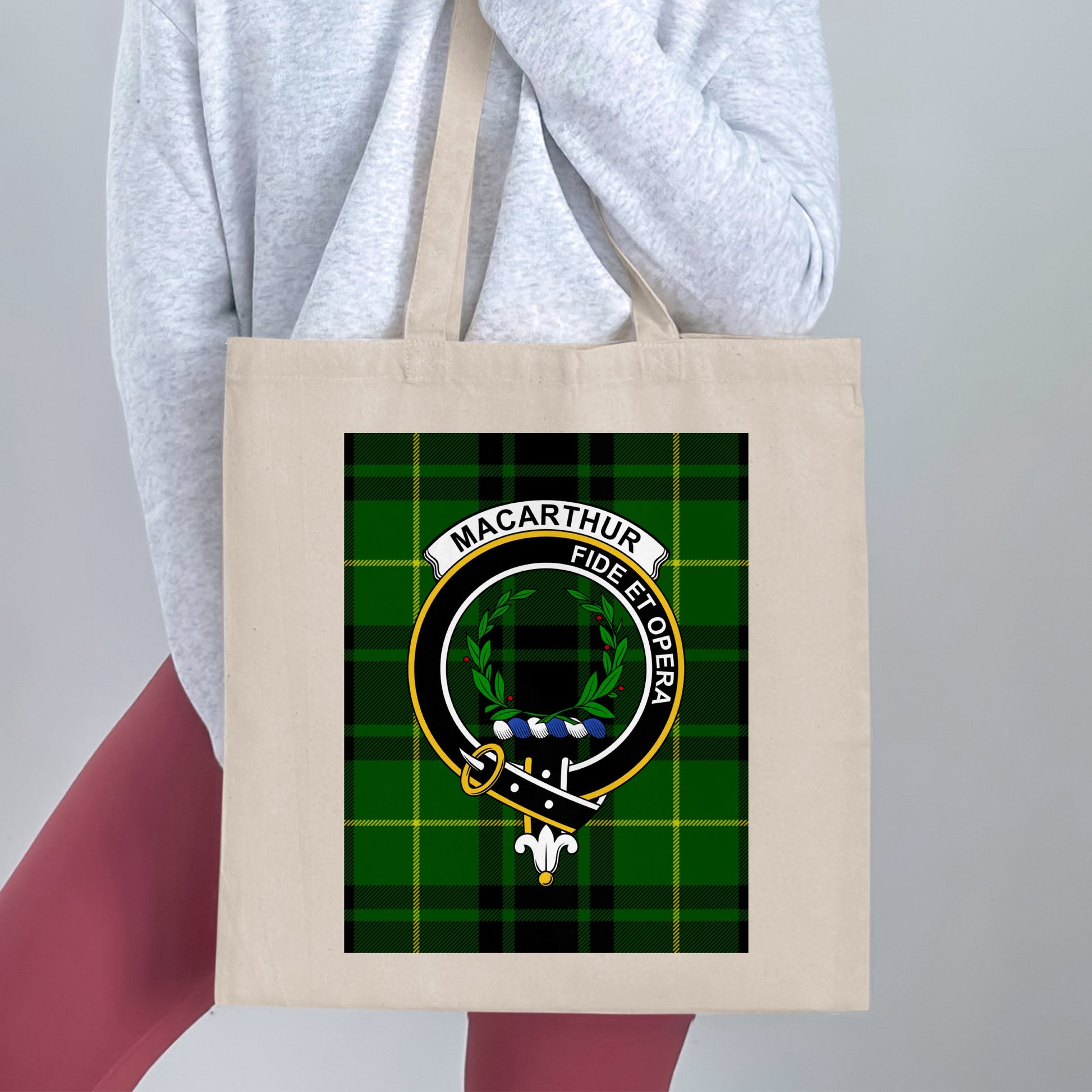 Clan Macarthur Scottish Crest Tartan Tote Bag - Living Stone Gifts