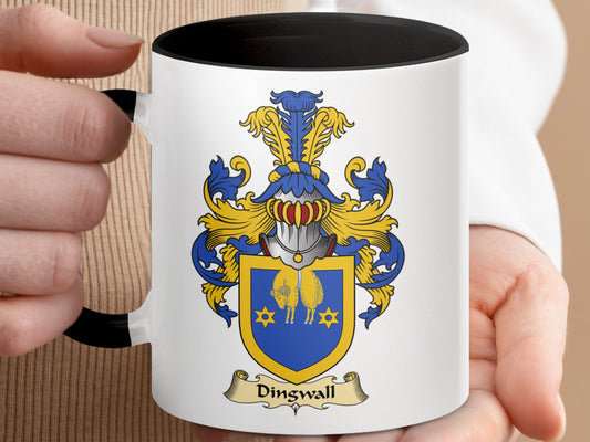 Clan Dingwall Scottish Coat of Arms Accent Coffee Mug - Living Stone Gifts