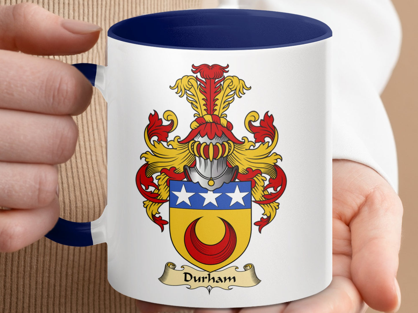 Clan Durham Scottish coat of arms accent coffee mug - Living Stone Gifts