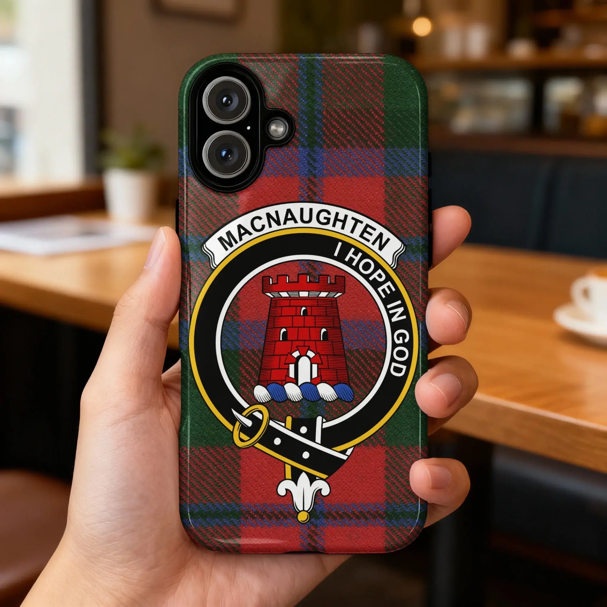 Macnaughten I Hope In God Clan Tartan Phone Case