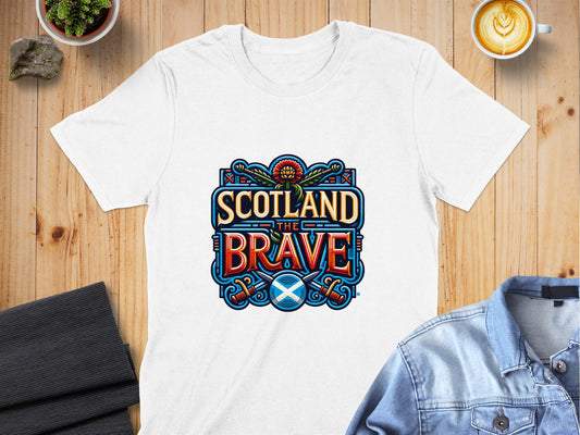 Scotland The Brave Bold Colorful Design T-Shirt - Living Stone Gifts