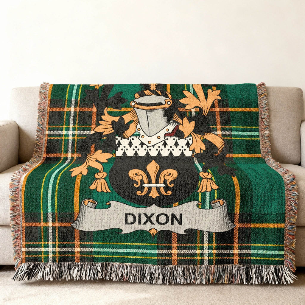 Dixon family crest tartan pattern blanket product type