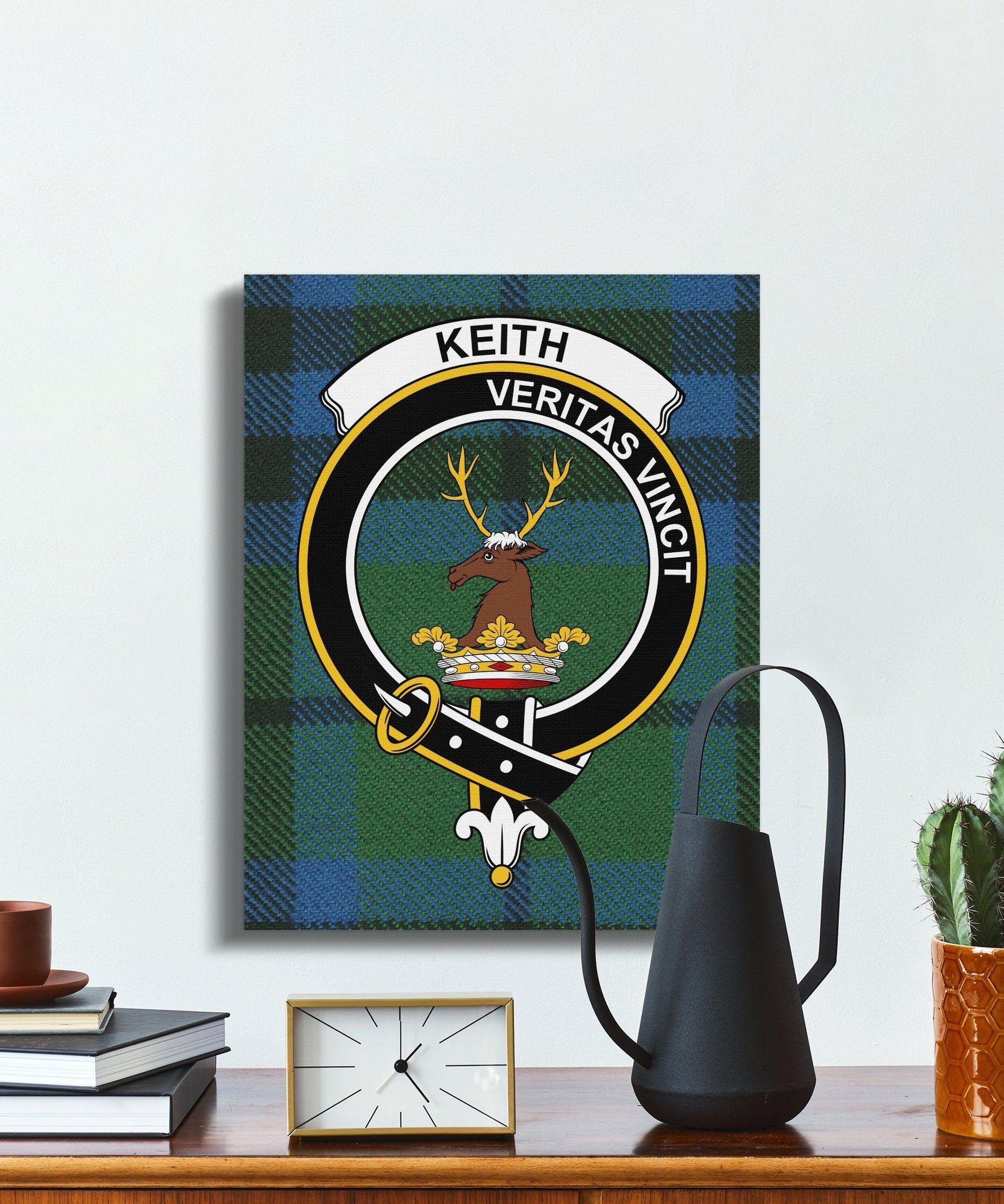 Keith Scottish Tartan Clan Crest Canvas - Celtic Ancestry Gifts