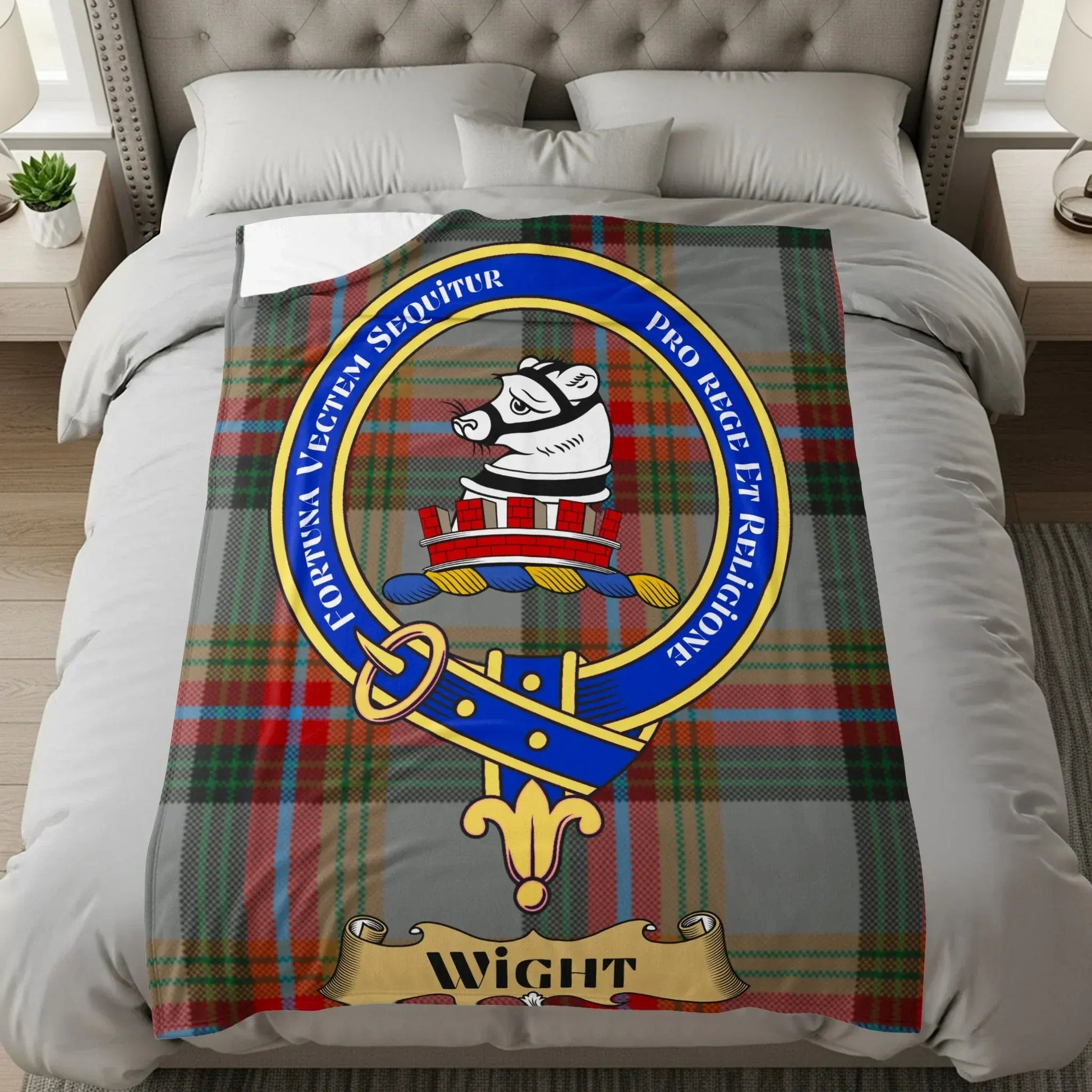 Scottish Tartan and Mouse Design Wight Blanket product