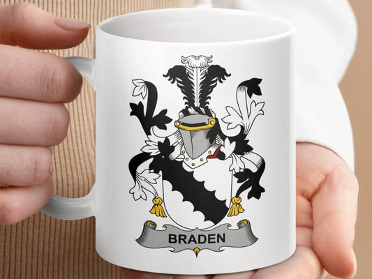 Braden Family Crest Decorative Emblem Mug - Celtic Ancestry Gifts