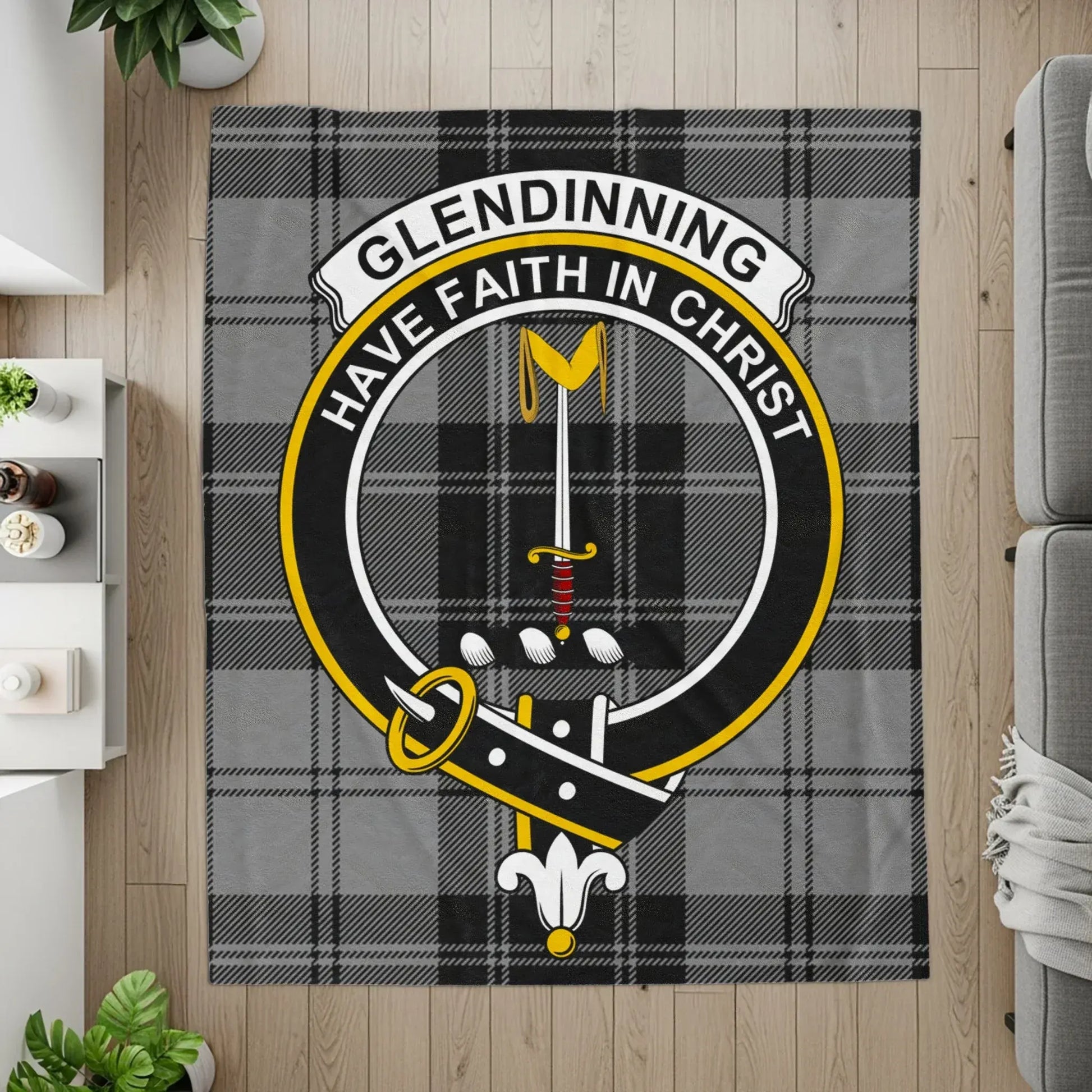 Glendinning Family Crest Plaid Design Rug product