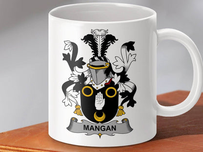 Mangan Surname Irish Family Coat of Arms Mug - Celtic Ancestry Gifts