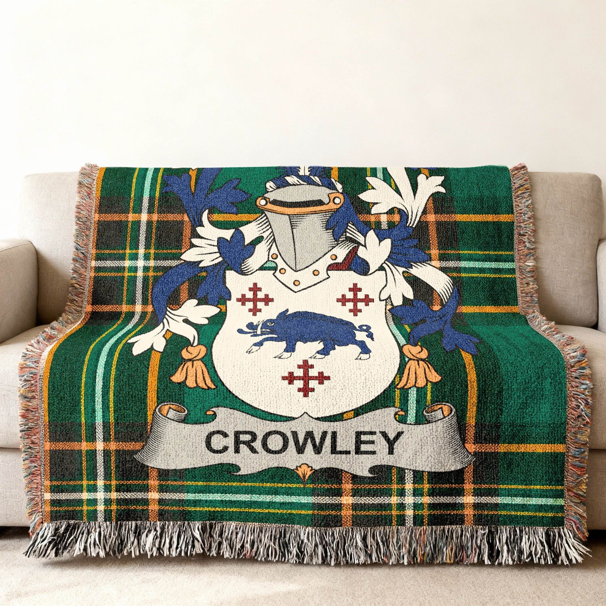 Crowley Family Coat Arms Plaid Blanket product type
