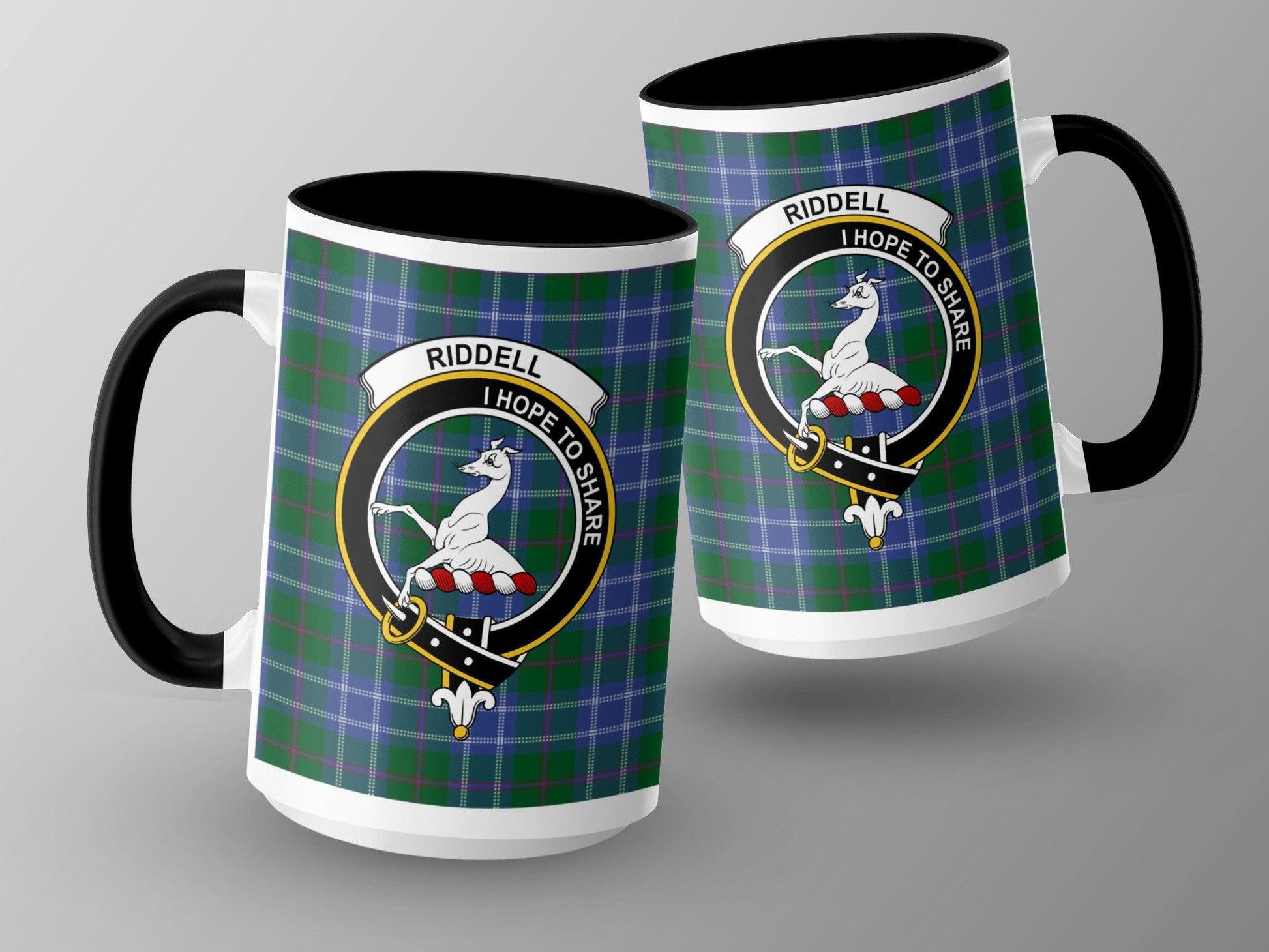 Riddell Clan Crest Tartan I Hope To Share Mug - Living Stone Gifts