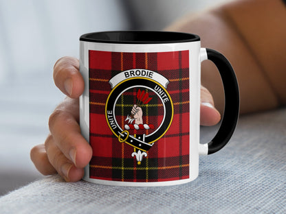 Scottish Clan Brodie Unite Tartan Emblem Ceramic Mug - Living Stone Gifts