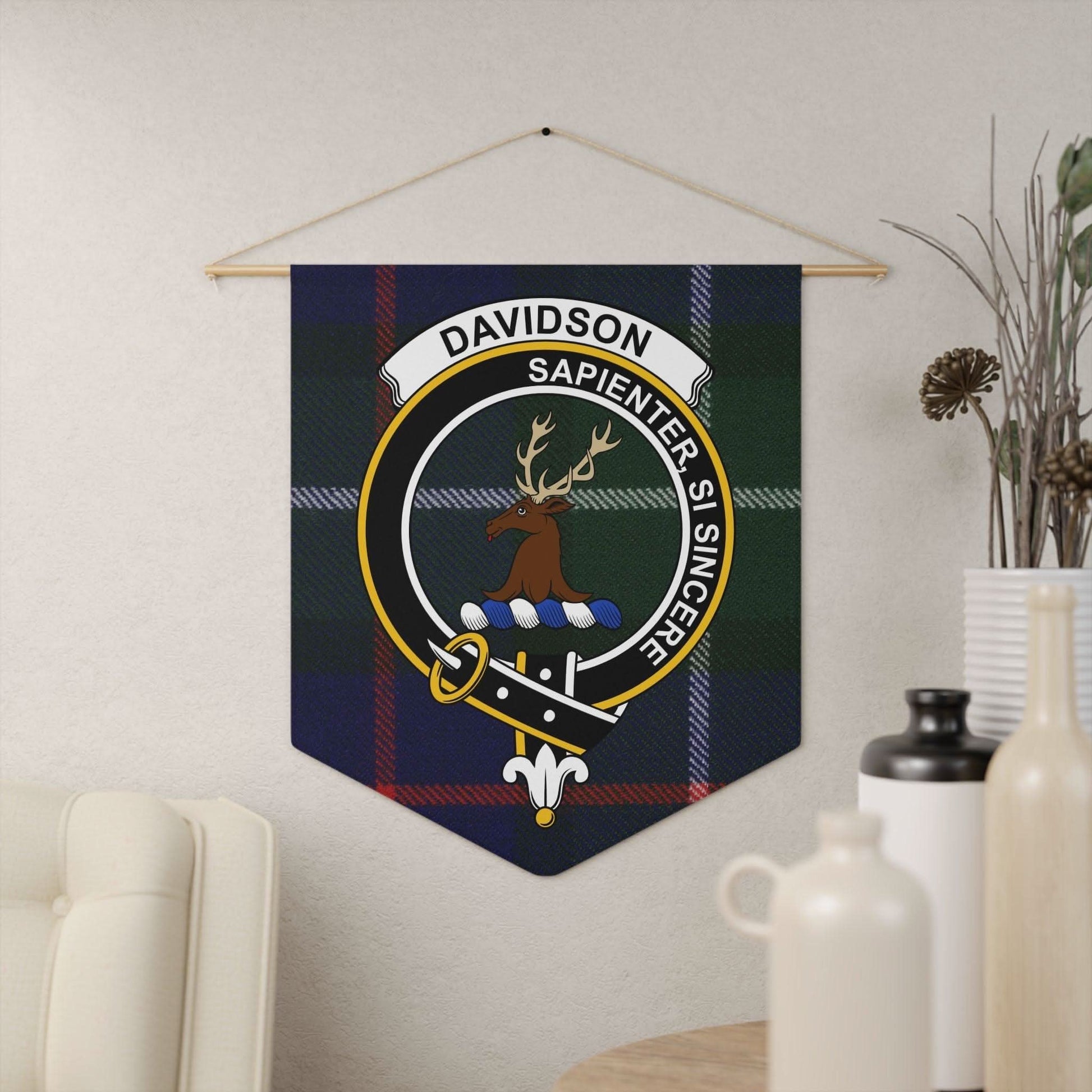 Davidson Clan Scottish Heraldry Wall Pennant - Celtic Ancestry Gifts