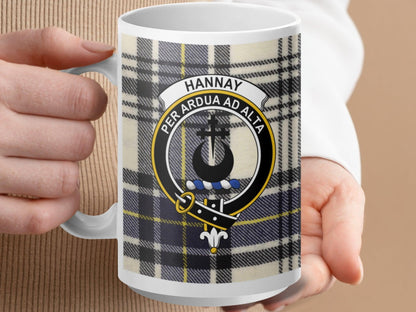 Traditional Hannay Clan Crest Tartan Plaid Coffee Mug - Living Stone Gifts