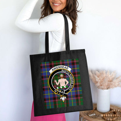 Aikenhead Clan Crest Tartan Pattern Tote Bag - Living Stone Gifts