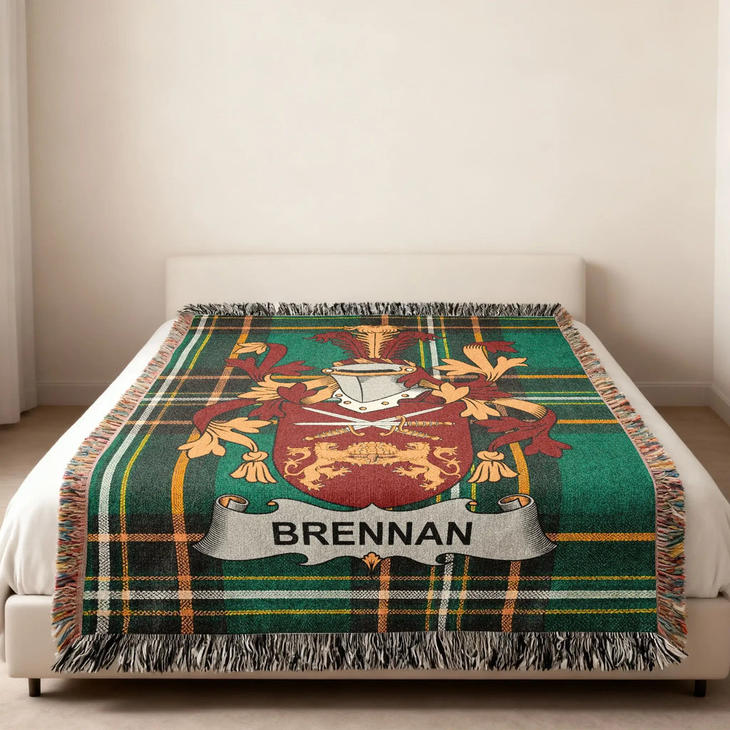 Brennan Family Crest Tartan Plaid Blanket product type