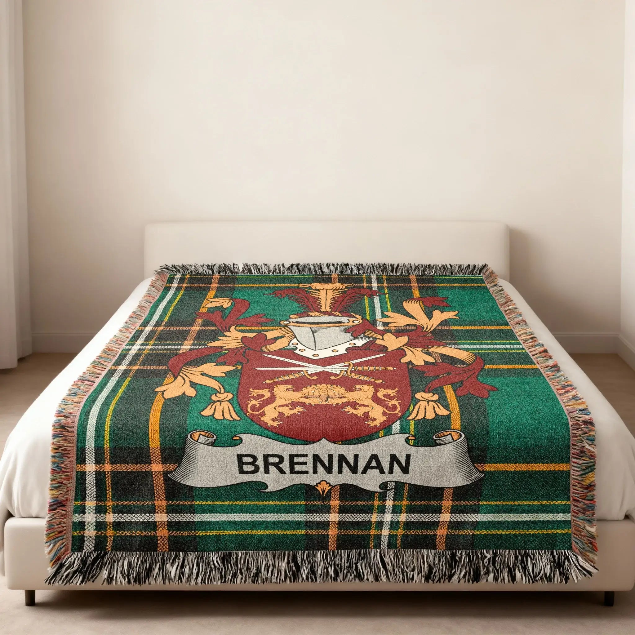 Brennan Family Crest Tartan Plaid Blanket product type