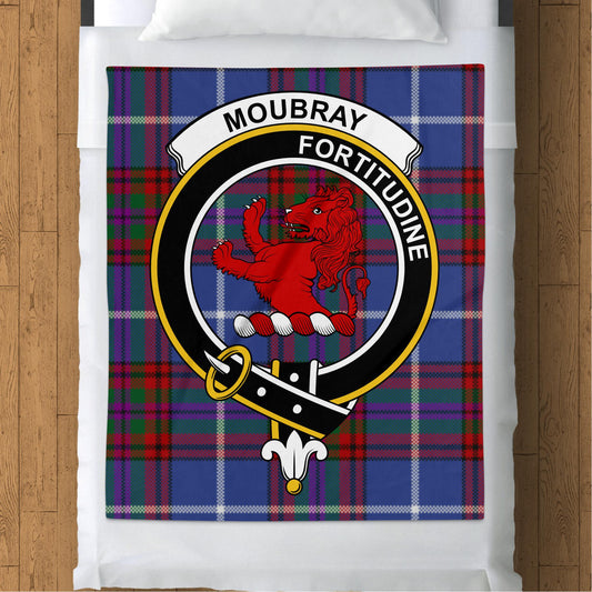 Scottish Clan Moubray Fortitudine Tartan Throw Blanket - Living Stone Gifts