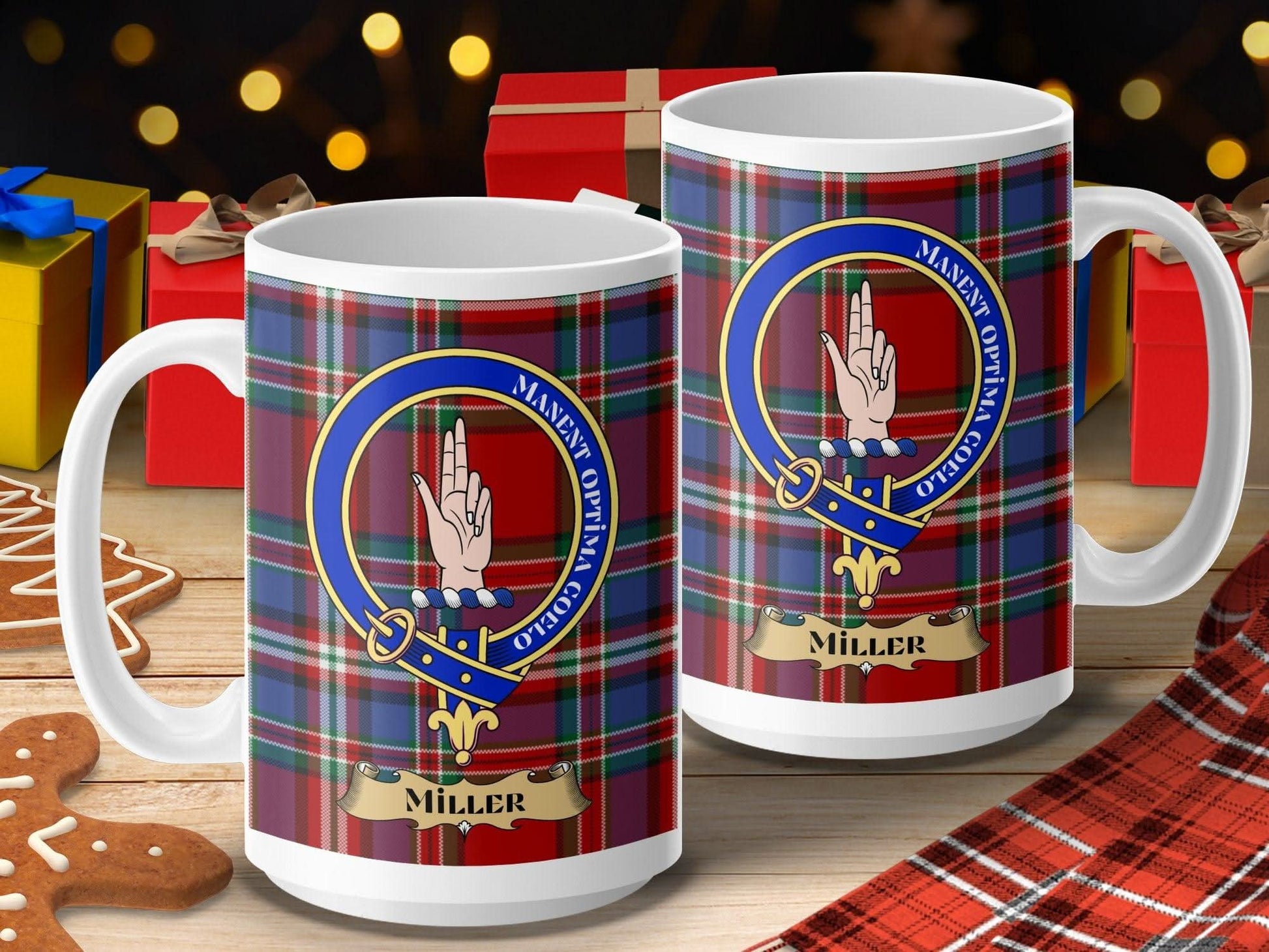 Personalized Tartan Design Mug with Family Name product type