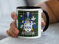 McAuliffe Irish family crest black accent mug