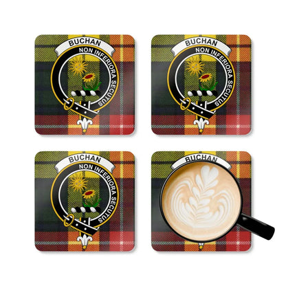 Buchan Clan Crest Tartan Print Coasters product