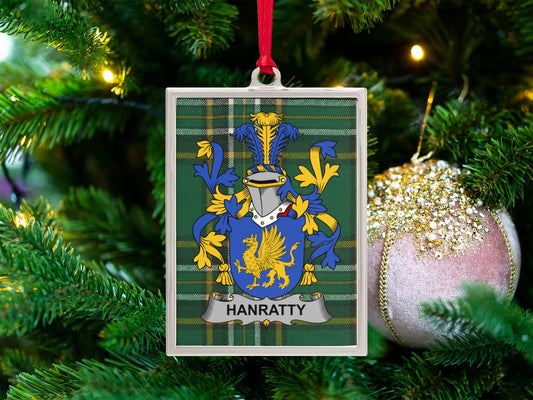 Hanratty Family Crest Christmas Tree Ornament product type
