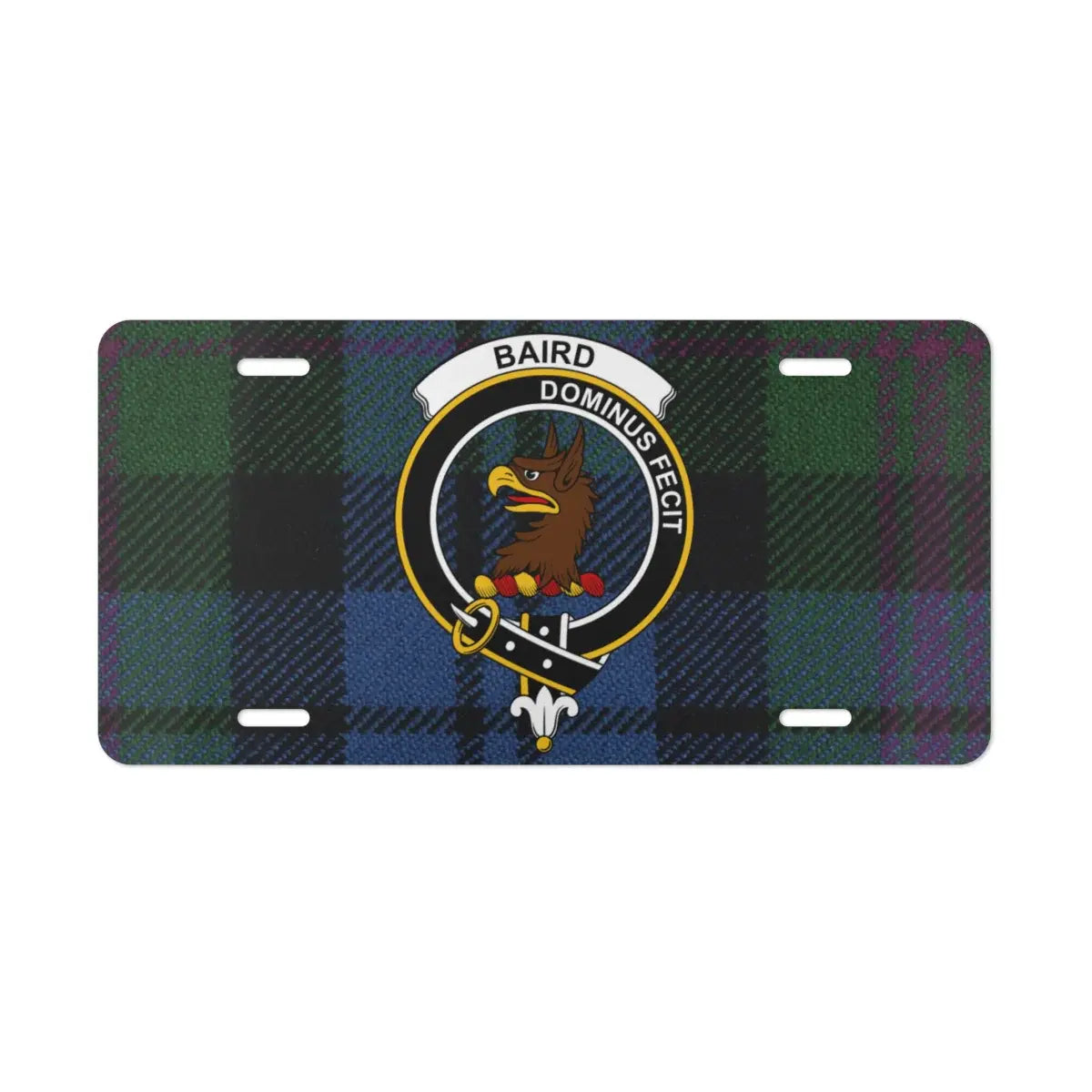 Baird Tartan Plaid Pattern Custom License Plate product