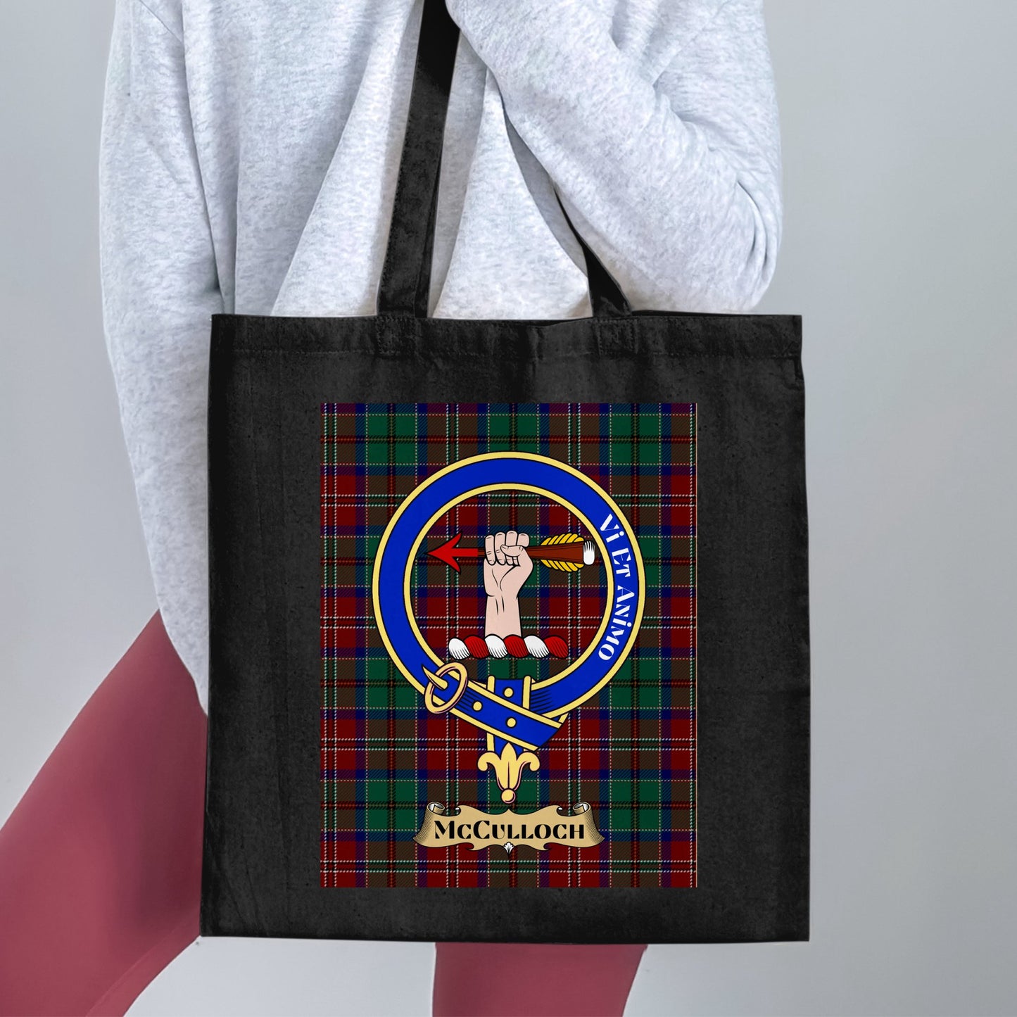 Clan McCulloch Scottish Crest Tartan Tote Bag - Living Stone Gifts