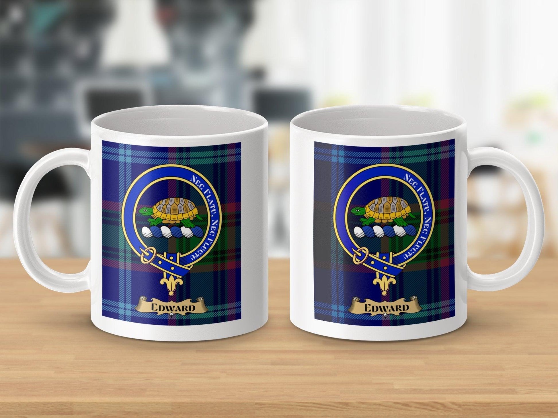 Attractive Edward Clan Crest Plaid Tartan Scottish Mug - Living Stone Gifts