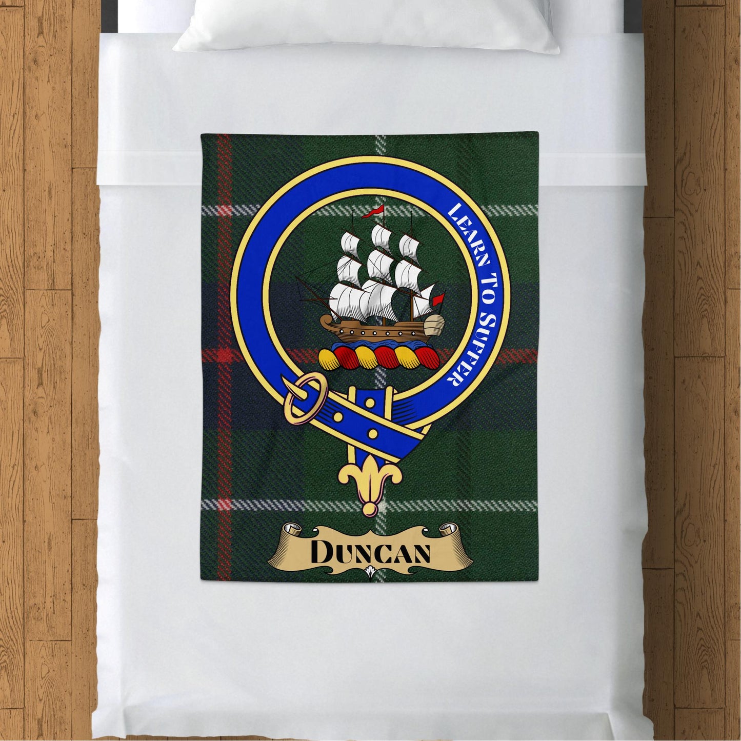 Scottish Clan Duncan Crest Tartan Blanket - Living Stone Gifts