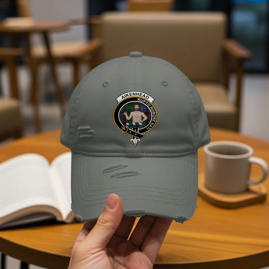 Aikenhead Clan Emblem Distressed Baseball Cap - Celtic Ancestry Gifts